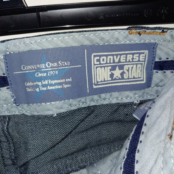 Converse One Star Mid Rise Dark Wash Blue Jeans size 12 - Picture 2 of 9